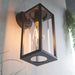 Endon 96917 Hamden 1lt Wall Textured black & clear glass 10W LED E27 (Required) - westbasedirect.com