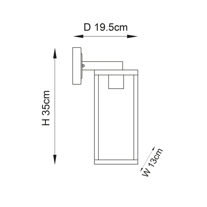 Endon 96917 Hamden 1lt Wall Textured black & clear glass 10W LED E27 (Required) - westbasedirect.com