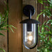 Endon 96922 Quinn 1lt Wall Textured black & clear pc 10W LED E27 (Required) - westbasedirect.com