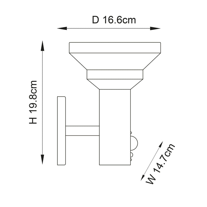 Endon 96925 Halton 1lt Wall Brushed stainless steel & white pc 5.88W LED (SMD 3528) Warm White - westbasedirect.com