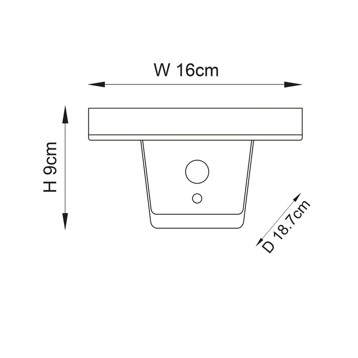 Endon 96933 Ebro 1lt Wall Textured black & white pc 5.88W LED (SMD 3528) Warm White - westbasedirect.com