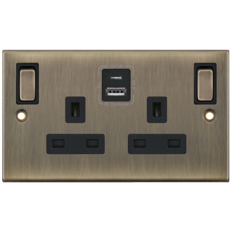 X Rocker Plug Socket BUY Selectric DSL686 | 5M Slim Decorative | 2 Gang 13A Switched SP ...