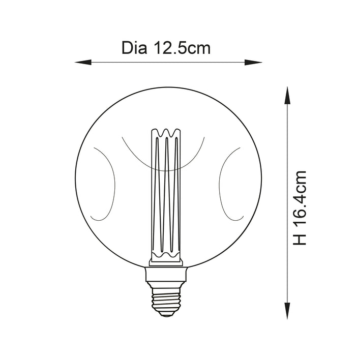 Endon 97175 Dimple 1lt Accessory Amber glass 2.5W LED E27 Warm White - westbasedirect.com