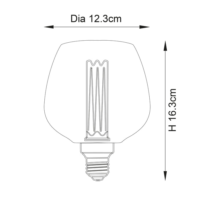 Endon 97179 Scandi 1lt Accessory Amber glass 2.5W LED E27 Warm White - westbasedirect.com