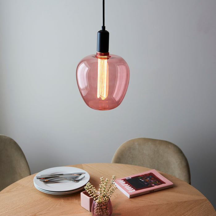 Endon 97226 Roves 1lt Accessory Pink tinted glass 2.8W LED E27 Warm White - westbasedirect.com