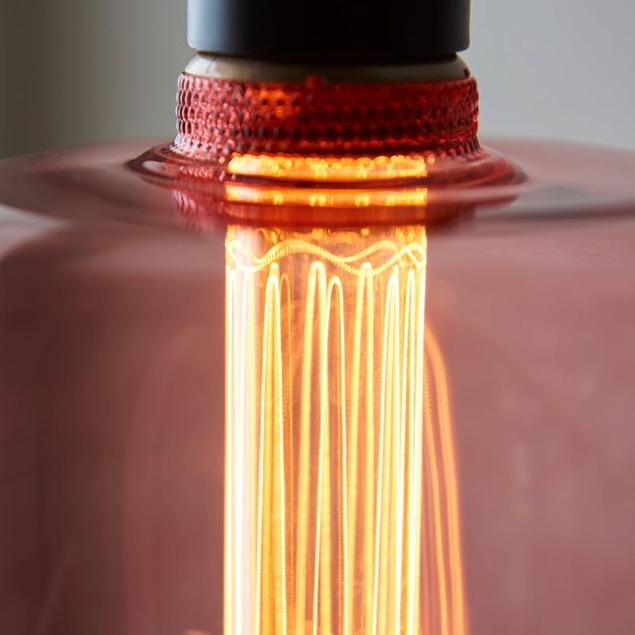 Endon 97226 Roves 1lt Accessory Pink tinted glass 2.8W LED E27 Warm White - westbasedirect.com