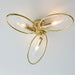 Endon 97228 Amari 3lt Semi flush Polished brass plate & clear glass 3 x 6W LED E14 (Required) - westbasedirect.com