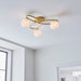 Endon 97231 Maye 3lt Semi flush Satin brass plate & white confetti glass 3 x 3W LED G9 (Required) - westbasedirect.com