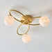 Endon 97231 Maye 3lt Semi flush Satin brass plate & white confetti glass 3 x 3W LED G9 (Required) - westbasedirect.com