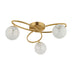 Endon 97231 Maye 3lt Semi flush Satin brass plate & white confetti glass 3 x 3W LED G9 (Required) - westbasedirect.com