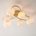 Endon 97233 Maye 6lt Semi flush Satin brass plate & white confetti glass 6 x 3W LED G9 (Required) - westbasedirect.com