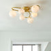 Endon 97233 Maye 6lt Semi flush Satin brass plate & white confetti glass 6 x 3W LED G9 (Required) - westbasedirect.com