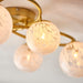 Endon 97233 Maye 6lt Semi flush Satin brass plate & white confetti glass 6 x 3W LED G9 (Required) - westbasedirect.com