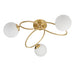 Endon 97234 Ellipse 3lt Semi flush Satin brass plate & matt opal glass 3 x 3W LED G9 (Required) - westbasedirect.com