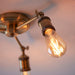 Endon 97243 Hal 3lt Semi flush Antique brass plate 3 x 10W LED E27 (Required) - westbasedirect.com