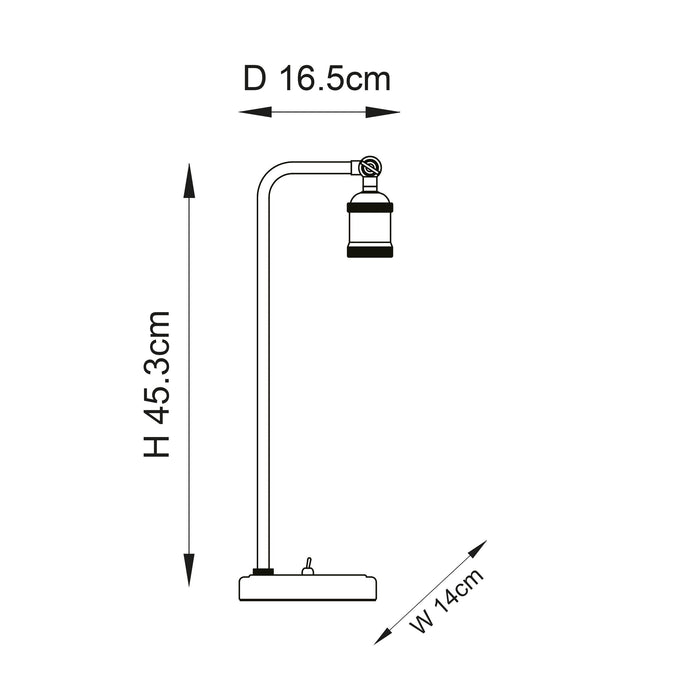 Endon 97246 Hal 1lt Table Antique brass plate 10W LED E27 (Required) - westbasedirect.com