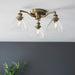 Endon 97247 Hansen 3lt Semi flush Antique brass plate & clear glass 3 x 7W LED E14 (Required) - westbasedirect.com