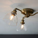 Endon 97247 Hansen 3lt Semi flush Antique brass plate & clear glass 3 x 7W LED E14 (Required) - westbasedirect.com