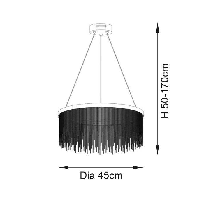 Endon 97368 Zelma CCT 1lt Pendant Chrome plate & silver effect chain 20W LED (SMD 2835) CCT - westbasedirect.com