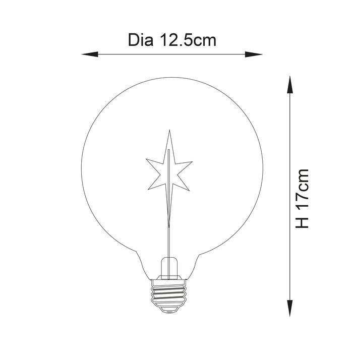 Endon 97400 Star 1lt Accessory Amber lustre glass 2W LED E27 Warm White - westbasedirect.com