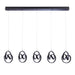 Endon 97624 Cosma 5lt Pendant Textured black & white silicone 5 x 14W LED tape module (SMD 2835) Warm White - westbasedirect.com