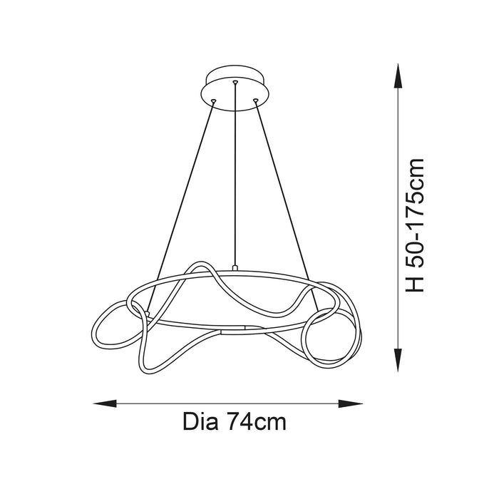 Endon 97631 Attalea 1lt Pendant Satin gold paint & white silicone 43.7W LED tape module (SMD 2835) Warm White - westbasedirect.com