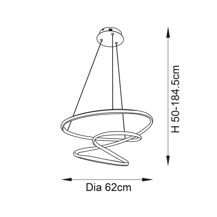 Endon 97632 Dune 1lt Pendant Textured black & white silicone 47.5W LED tape module (SMD 2835) Warm White - westbasedirect.com