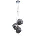 Endon 97657 Rock 3lt Pendant Chrome metallic glass & chrome plate 3 x 10W LED E27 (Required) - westbasedirect.com