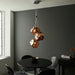 Endon 97659 Rock 3lt Pendant Copper metallic glass & chrome plate 3 x 10W LED E27 (Required) - westbasedirect.com