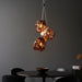 Endon 97659 Rock 3lt Pendant Copper metallic glass & chrome plate 3 x 10W LED E27 (Required) - westbasedirect.com