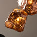 Endon 97659 Rock 3lt Pendant Copper metallic glass & chrome plate 3 x 10W LED E27 (Required) - westbasedirect.com