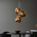 Endon 97660 Rock 3lt Pendant Bronze metallic glass & chrome plate 3 x 10W LED E27 (Required) - westbasedirect.com