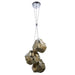 Endon 97660 Rock 3lt Pendant Bronze metallic glass & chrome plate 3 x 10W LED E27 (Required) - westbasedirect.com