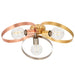 Endon 97663 Hoop 3lt Semi flush Brushed brass, nickel & copper plate 3 x 10W LED E27 (Required) - westbasedirect.com