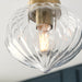 Endon 97684 Addington 1lt Semi flush Antique brass plate & clear ribbed glass 10W LED E27 (Required) - westbasedirect.com