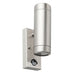 Saxby 97821 Odyssey PIR 2lt wall IP44 7W Brushed stainless steel & clear glass 2 x 7W LED GU10 (Required) - westbasedirect.com