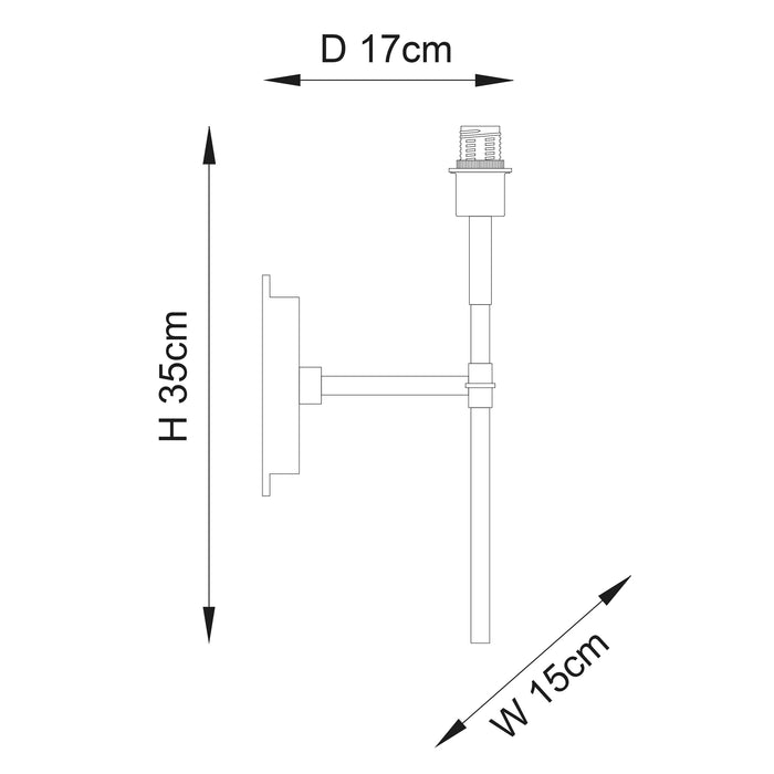 Endon 97877 Rennes 1lt Wall Bright nickel plate 6W LED E14 (Required) - westbasedirect.com