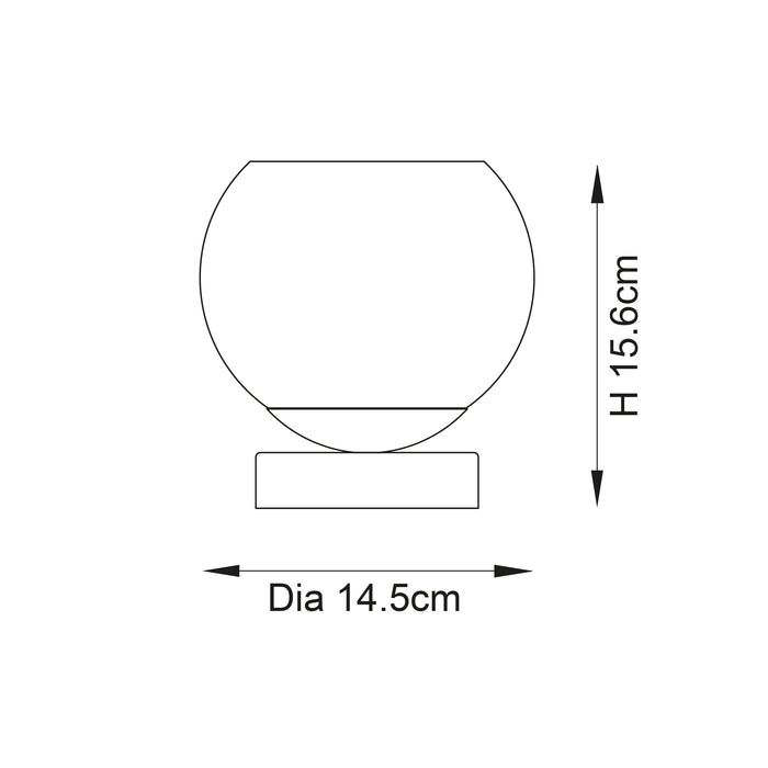 Endon 97976 Dimple 1lt Table Chrome plate & smoked mirror glass 7W LED E14 (Required) - westbasedirect.com