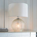 Endon 98085 Knighton 2lt Table Clear textured glass & vintage white fabric 10W LED E27 & 7W LED E14 (Required) - westbasedirect.com