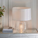 Endon 98086 Westcombe 2lt Table Ribbed bubble glass & vintage white fabric 10W LED E27 & 7W LED E14 (Required) - westbasedirect.com