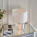 Endon 98086 Westcombe 2lt Table Ribbed bubble glass & vintage white fabric 10W LED E27 & 7W LED E14 (Required) - westbasedirect.com