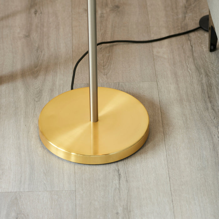 Endon 98095 Hoop 1lt Floor Brushed brass, nickel & copper plate 10W LED E27 (Required) - westbasedirect.com