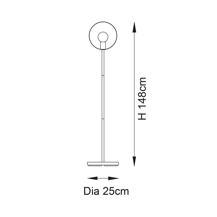 Endon 98095 Hoop 1lt Floor Brushed brass, nickel & copper plate 10W LED E27 (Required) - westbasedirect.com