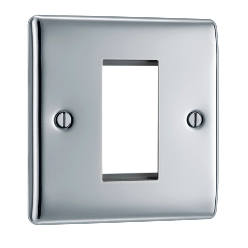 BG NPCEMS1 Nexus Metal Single Euro Module Faceplate - Polished Chrome ...
