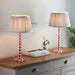 Endon 98106 Adelie 1lt Table Blush crystal glass & bright nickel plate 7W LED E14 (Required) - westbasedirect.com