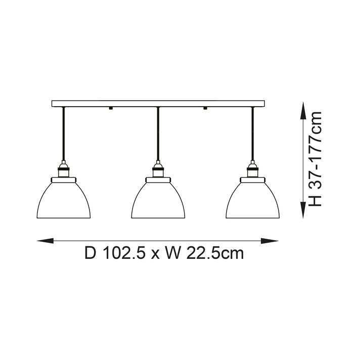 Endon 98114 Hansen 3lt Pendant Antique brass plate & clear glass 3 x 10W LED E27 (Required) - westbasedirect.com