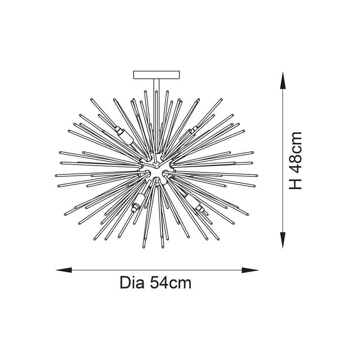 Endon 98126 Orta 6lt Semi flush Satin brass plate 6 x 3W LED G9 (Required) - westbasedirect.com