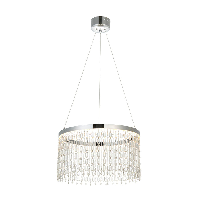 Endon 98150 Liliana 1lt Pendant Chrome plate & clear crystal glass 19.67W LED (SMD 2835) Warm White - westbasedirect.com