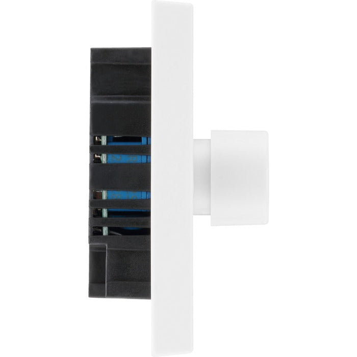 BG 982 White Square Edge 2-Way Double Trailing Edge Dimmer Push On/Off - westbasedirect.com