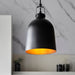 Endon 98424 Lazenby 1lt Pendant Matt black & aged pewter paint 10W LED E27 (Required) - westbasedirect.com